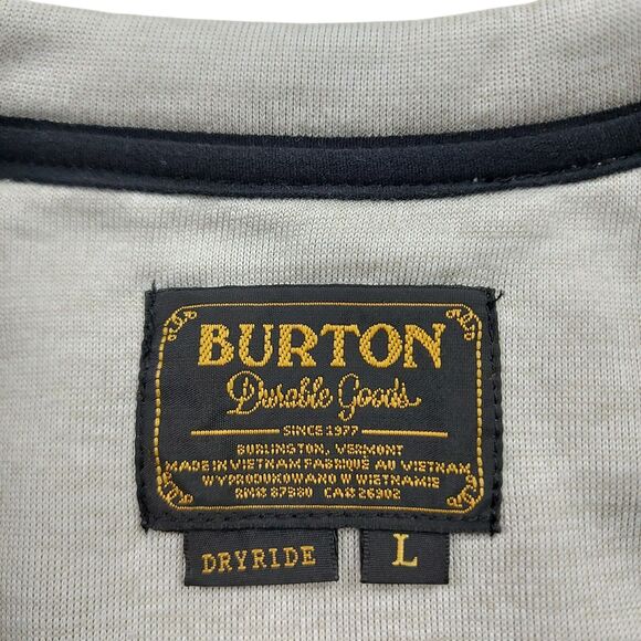 Burton Sweatshirt Mens Large Gray Fleece Warm Dryride Pullover Snowboarding - Picture 9 of 12